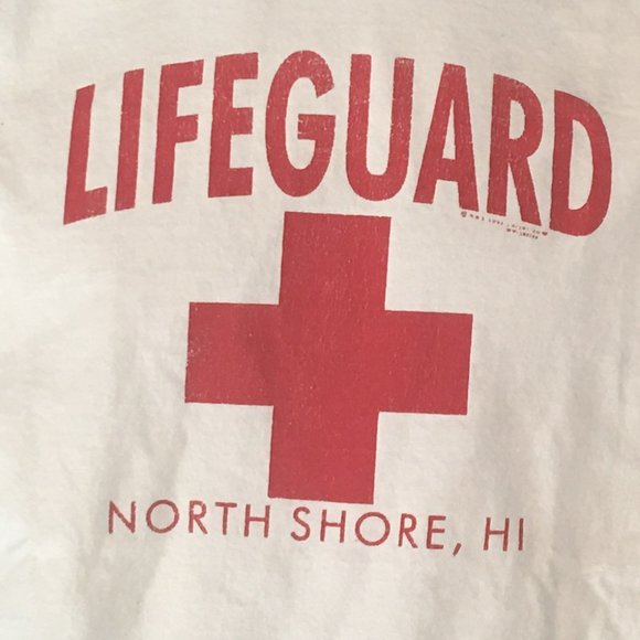 MEN'S WHITE HAWAII LIFEGUARD NORTH SHORE TEE XL - Picture 5 of 5